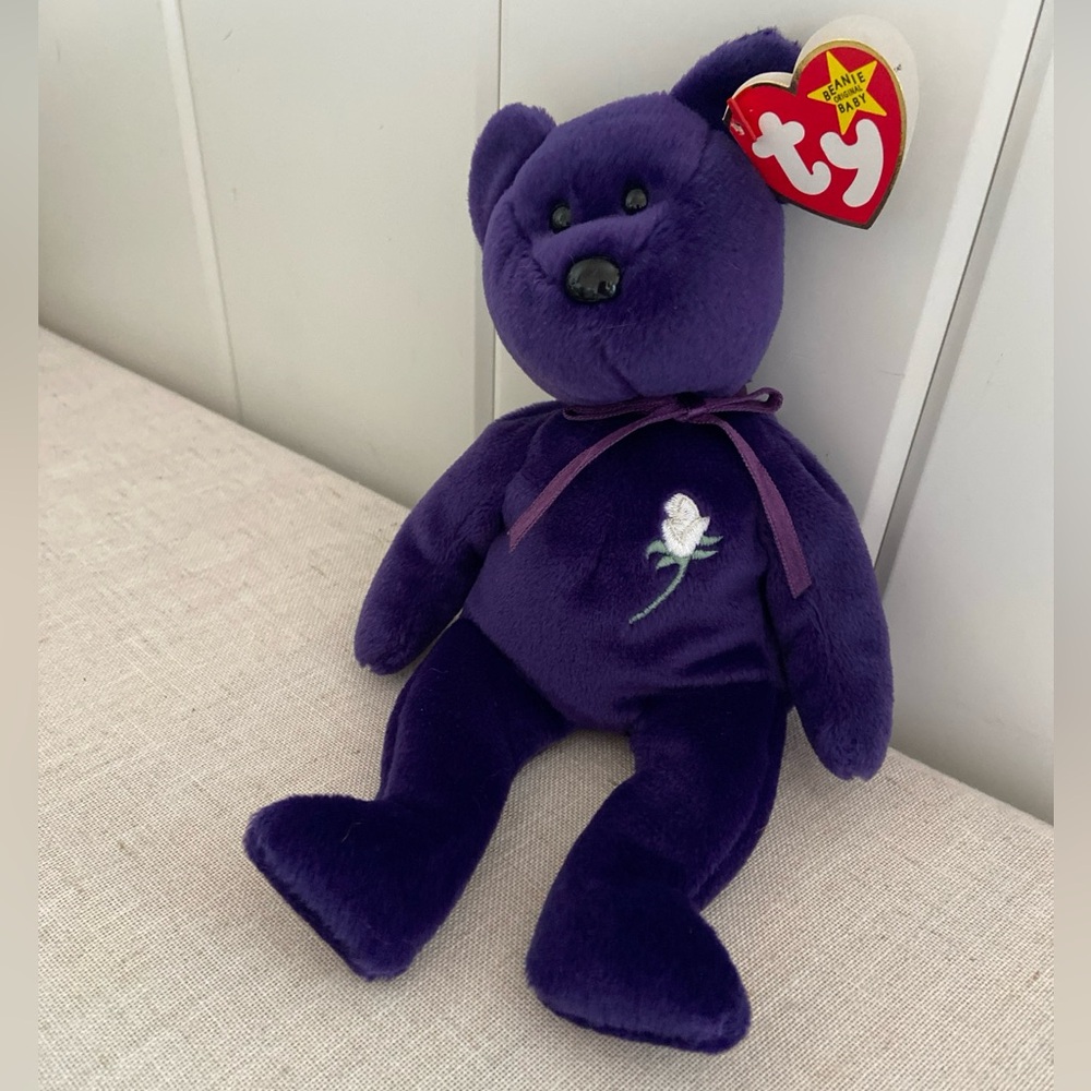 90s Ty Beanie Babies Princess Diana Di The Bear 1997 Purple Vintage teddy bear